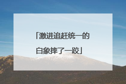 激进追赶统一的白象摔了一跤