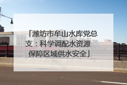 潍坊市牟山水库党总支：科学调配水资源 保障区域供水安全