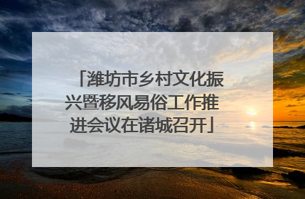潍坊市乡村文化振兴暨移风易俗工作推进会议在诸城召开