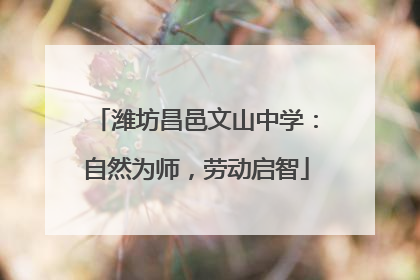 潍坊昌邑文山中学：自然为师，劳动启智