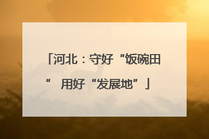 河北：守好“饭碗田” 用好“发展地”