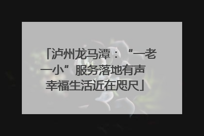 泸州龙马潭：“一老一小”服务落地有声 幸福生活近在咫尺