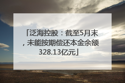 泛海控股：截至5月末，未能按期偿还本金余额328.13亿元