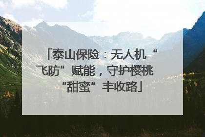 泰山保险：无人机“飞防”赋能，守护樱桃“甜蜜”丰收路