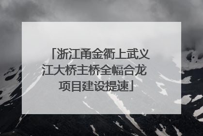 浙江甬金衢上武义江大桥主桥全幅合龙 项目建设提速