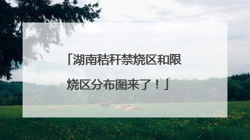 湖南秸秆禁烧区和限烧区分布图来了！