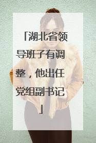 湖北省领导班子有调整，他出任党组副书记