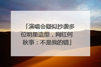 演唱会疑似抄袭多位明星造型，网红何秋亊：不是我的错