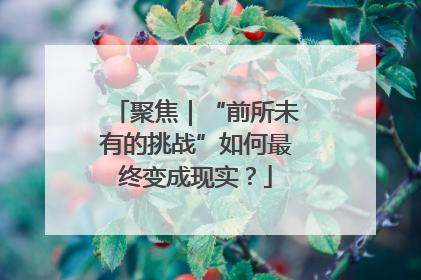 聚焦｜“前所未有的挑战”如何最终变成现实？