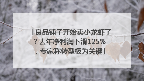 良品铺子开始卖小龙虾了？去年净利润下滑125%，专家称转型极为关键