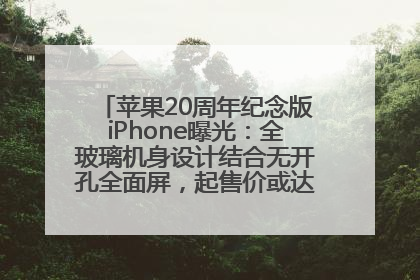 苹果20周年纪念版iPhone曝光：全玻璃机身设计结合无开孔全面屏，起售价或达1.45万人民币