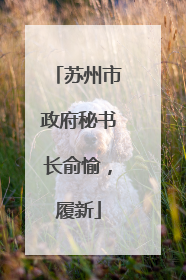 苏州市政府秘书长俞愉，履新