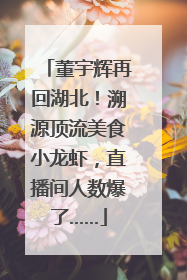 董宇辉再回湖北！溯源顶流美食小龙虾，直播间人数爆了……