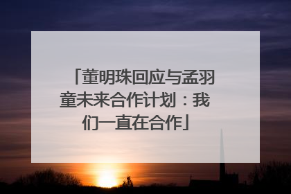 董明珠回应与孟羽童未来合作计划：我们一直在合作