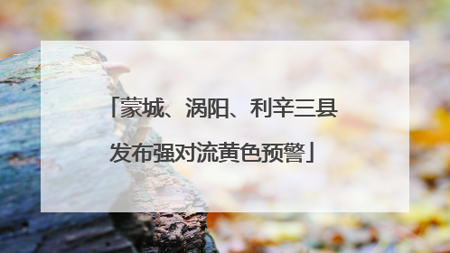 蒙城、涡阳、利辛三县发布强对流黄色预警