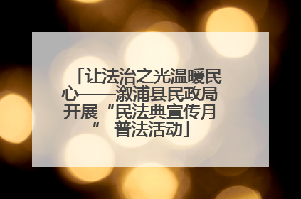 让法治之光温暖民心——溆浦县民政局开展“民法典宣传月” 普法活动