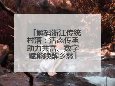 解码浙江传统村落：活态传承助力共富、数字赋能唤醒乡愁
