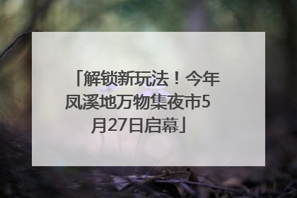 解锁新玩法！今年凤溪地万物集夜市5月27日启幕