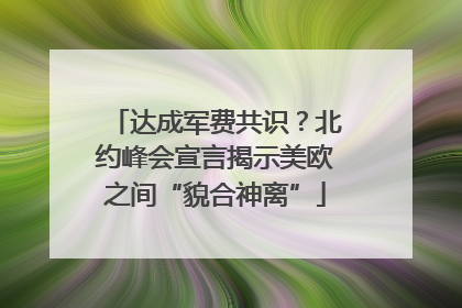 达成军费共识？北约峰会宣言揭示美欧之间“貌合神离”
