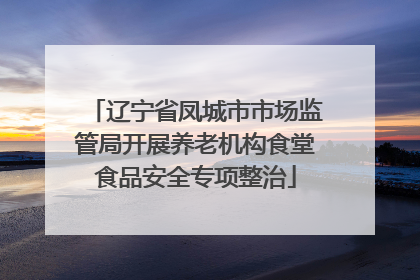 辽宁省凤城市市场监管局开展养老机构食堂食品安全专项整治