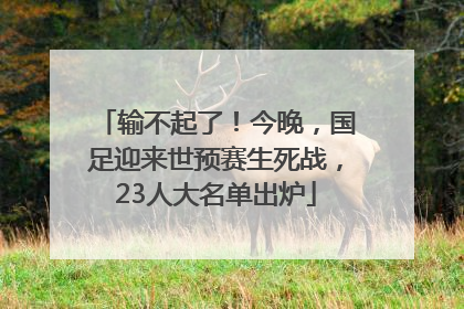 输不起了！今晚，国足迎来世预赛生死战，23人大名单出炉