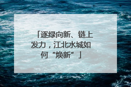 逐绿向新、链上发力，江北水城如何“焕新”