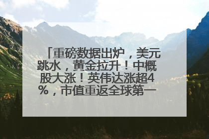 重磅数据出炉，美元跳水，黄金拉升！中概股大涨！英伟达涨超4%，市值重返全球第一！黄仁勋计划出售至多600万股股票