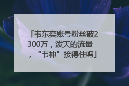 韦东奕账号粉丝破2300万，泼天的流量，“韦神”接得住吗