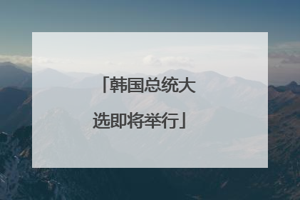 韩国总统大选即将举行
