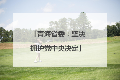 青海省委：坚决拥护党中央决定