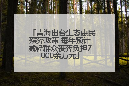 青海出台生态惠民殡葬政策 每年预计减轻群众丧葬负担7000余万元