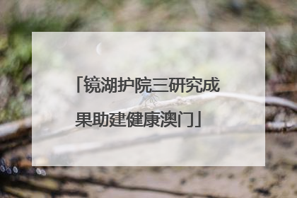 镜湖护院三研究成果助建健康澳门