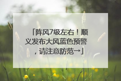 阵风7级左右！顺义发布大风蓝色预警，请注意防范→