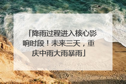 降雨过程进入核心影响时段！未来三天，重庆中雨大雨暴雨