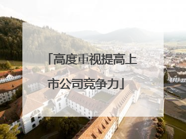 高度重视提高上市公司竞争力
