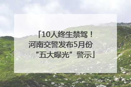 10人终生禁驾！河南交警发布5月份“五大曝光”警示