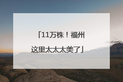 11万株！福州这里太太太美了