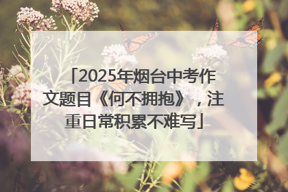 2025年烟台中考作文题目《何不拥抱》，注重日常积累不难写
