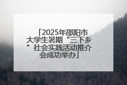 2025年邵阳市大学生暑期“三下乡”社会实践活动推介会成功举办