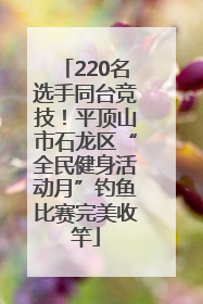 220名选手同台竞技！平顶山市石龙区“全民健身活动月”钓鱼比赛完美收竿