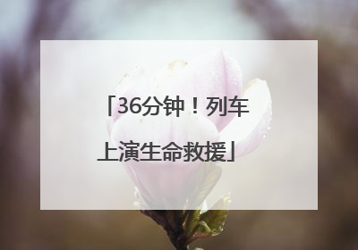 36分钟！列车上演生命救援