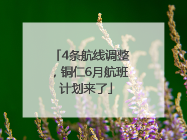 4条航线调整，铜仁6月航班计划来了