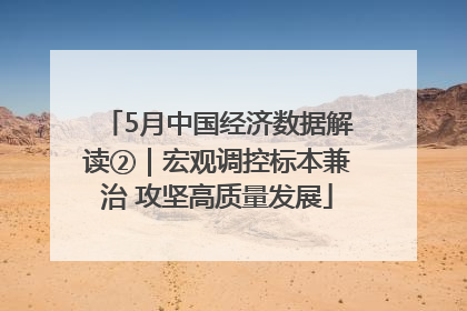 5月中国经济数据解读②｜宏观调控标本兼治 攻坚高质量发展