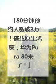 80分钟预约人数破3万！搭载原生鸿蒙，华为Pura 80来了！